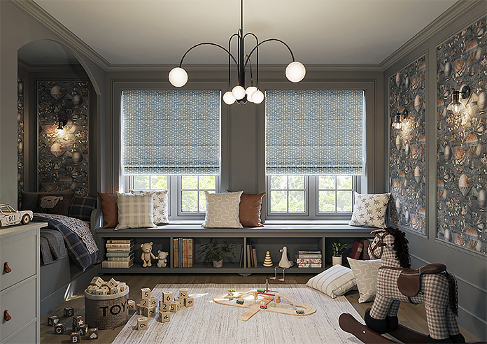 Rolling Hills Velvet, Charcoal - Twist&Fit Roman Blind - Image 8